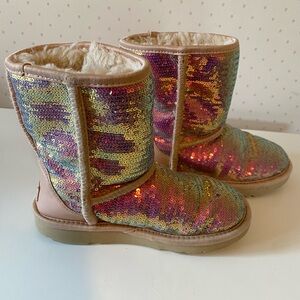 UGG Girls Pink Sequined Boots